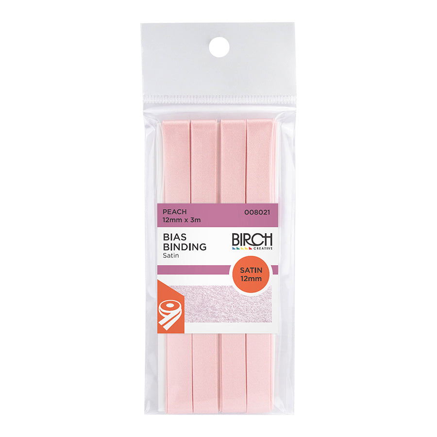 Satin Bias Tape 12mm 3m Peach