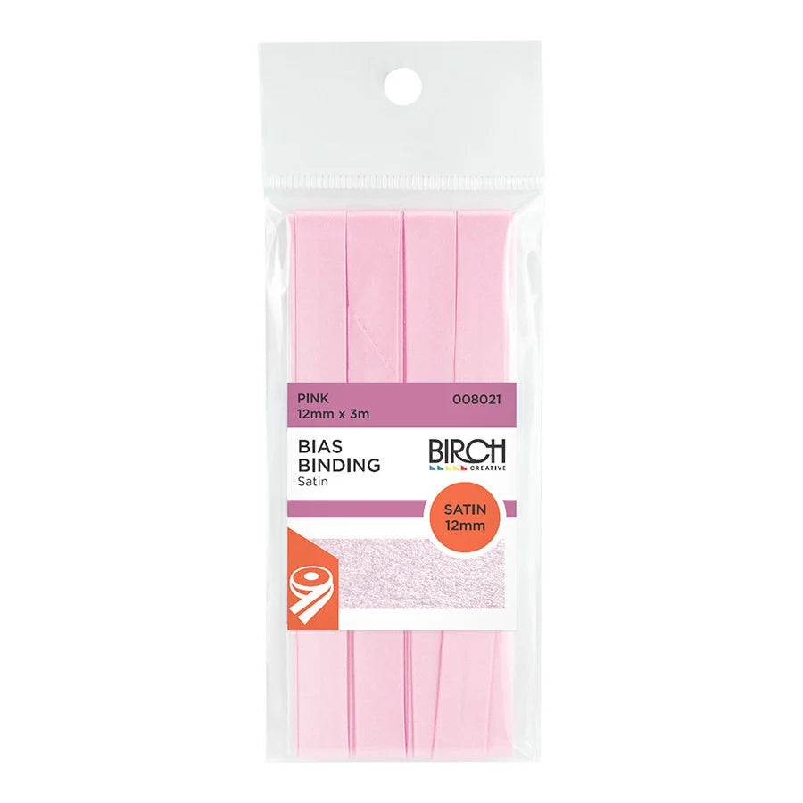 Satin Bias Tape 12mm 3m Pink