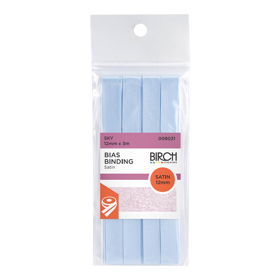 Satin Bias Tape 12mm 3m Sky