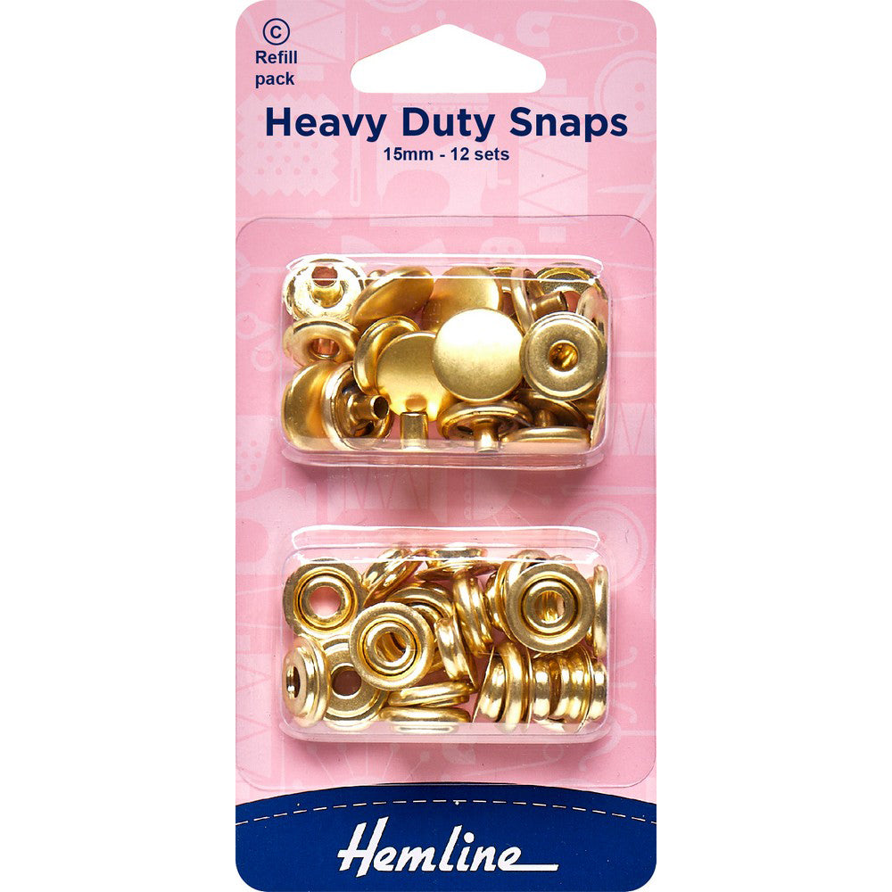 Hemline Snap Heavy Duty 15mm Gold
