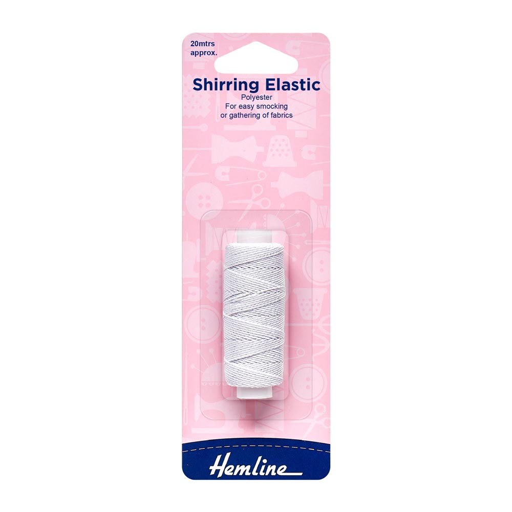 Hemline Shirring Elastic 20m Black