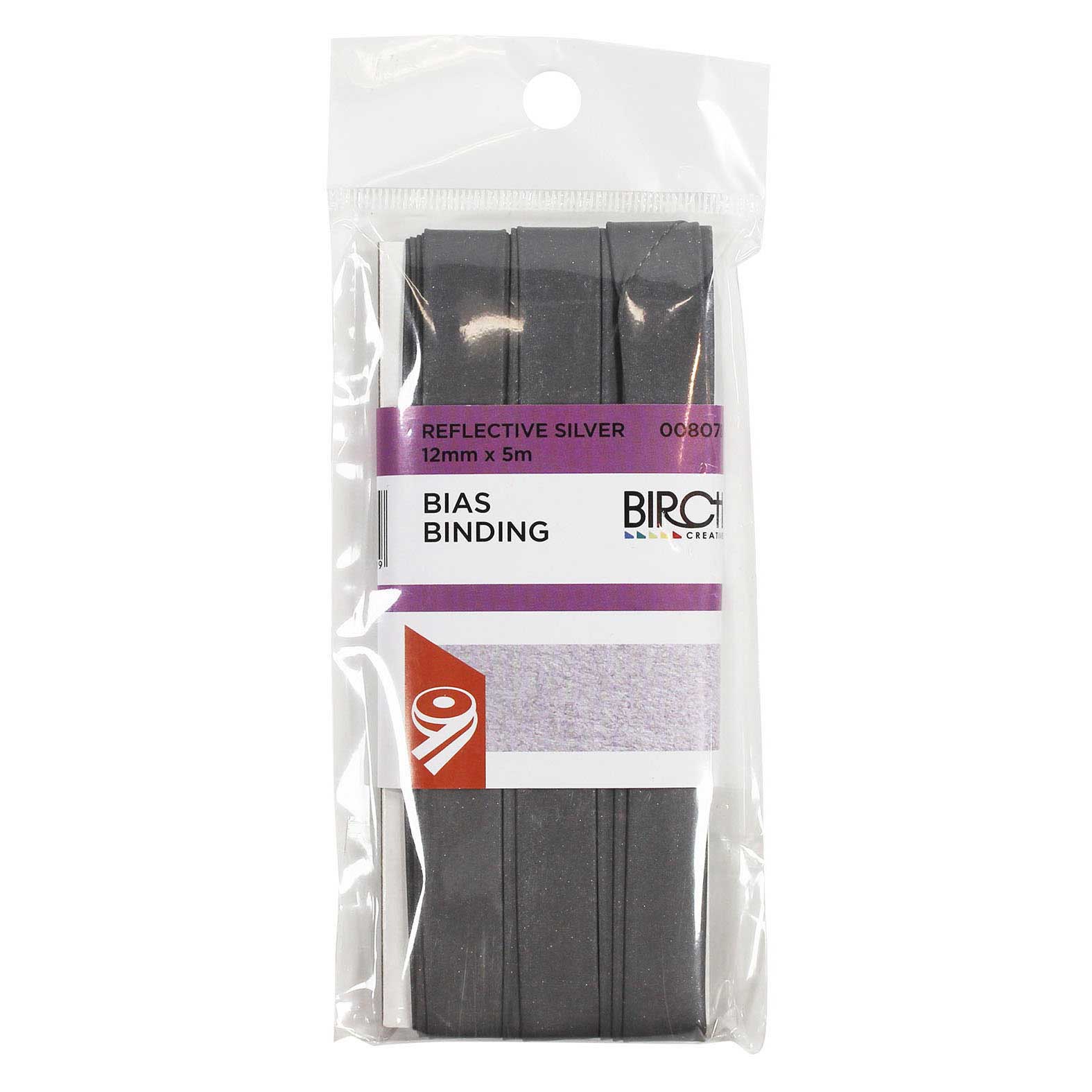 Reflective Bias Tape Silver 12mm 5m