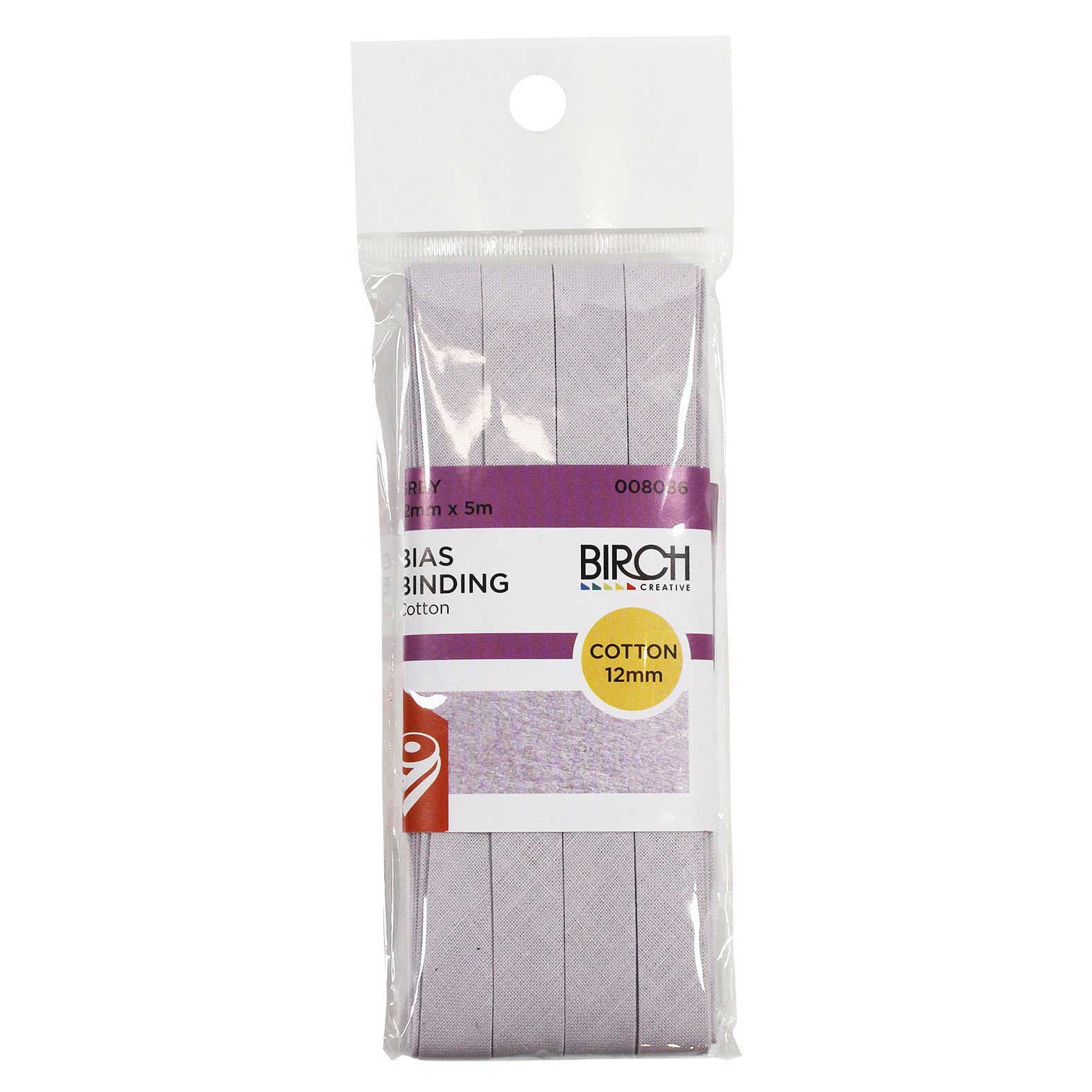 Cotton Bias Binding 12mm 5m Grey