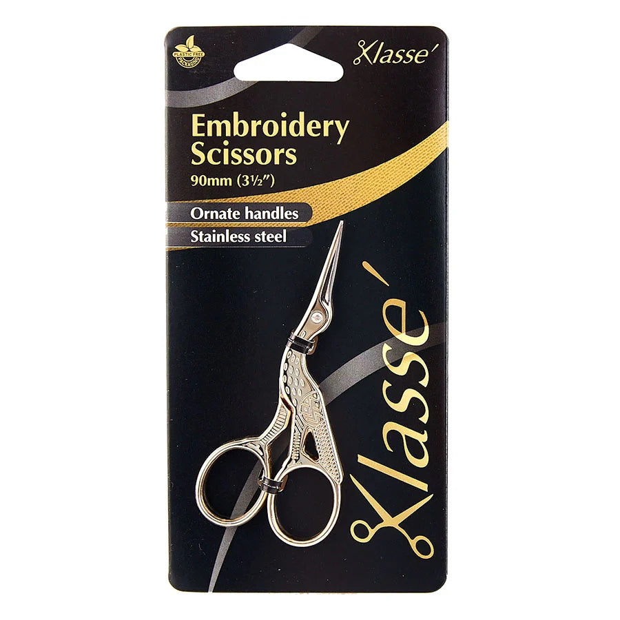 Klasse Embroidery Scissors 3.5in Stork Gold