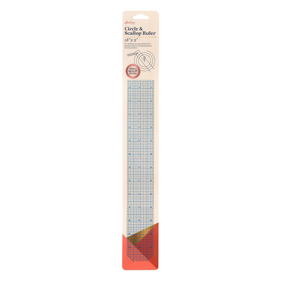 Sew Easy Ruler - Circle and Scallop 18in x 2in