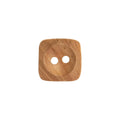Square Wooden button, Round Inner size 24 Natural