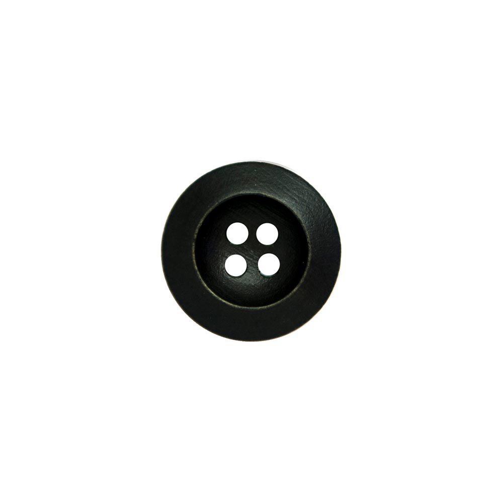 Black round wooden buttons, size 40