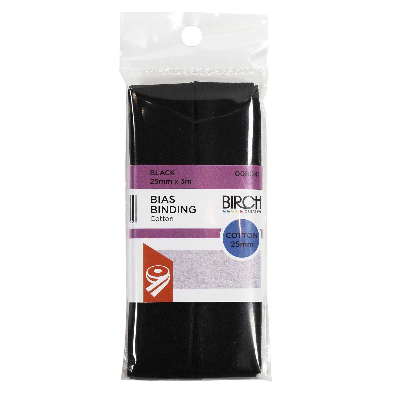 Cotton Bias Binding 25mm 3m Black