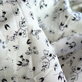 Cotton Lawn, Cream and Black Bird Print
