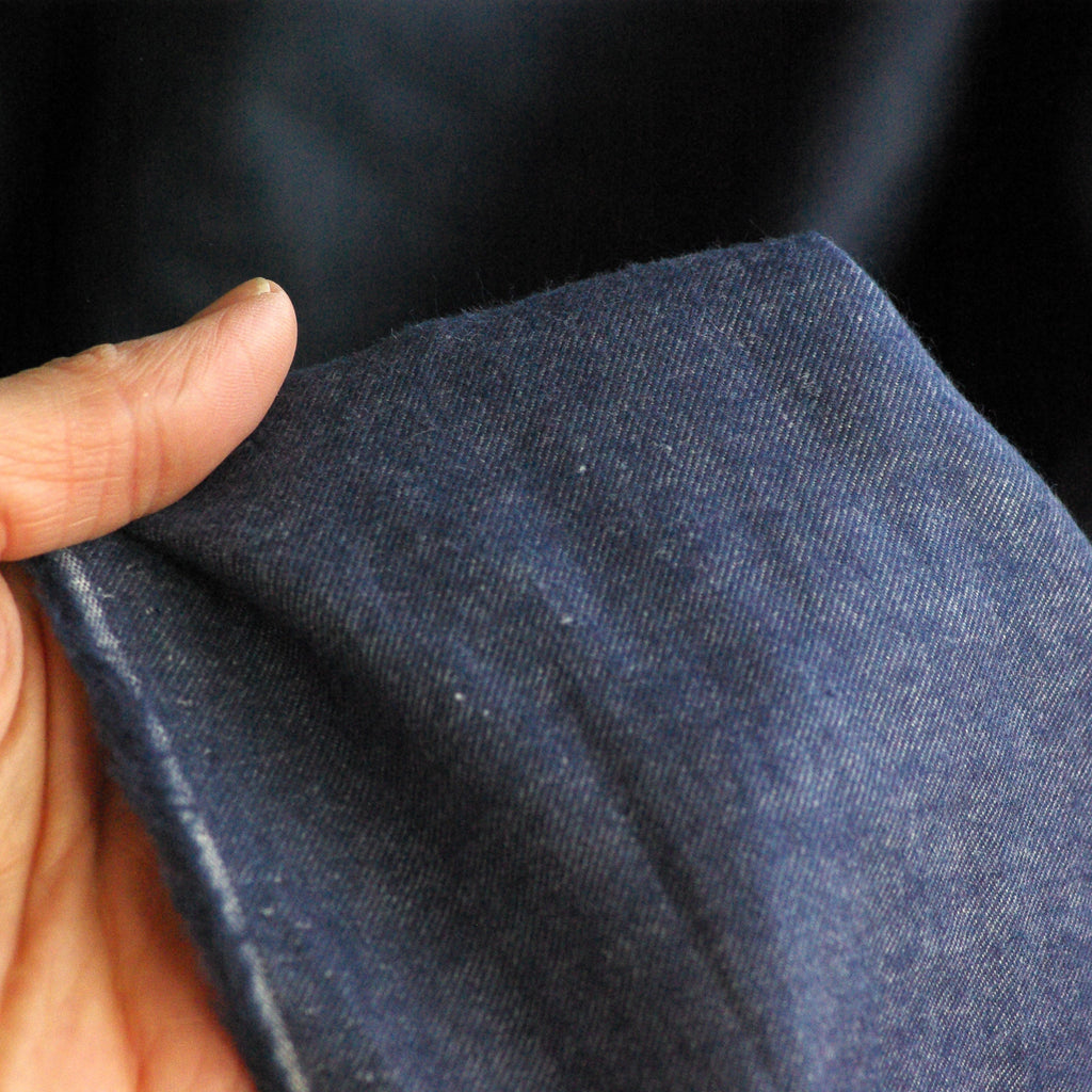 Denim Look Brushed Cotton, Navy