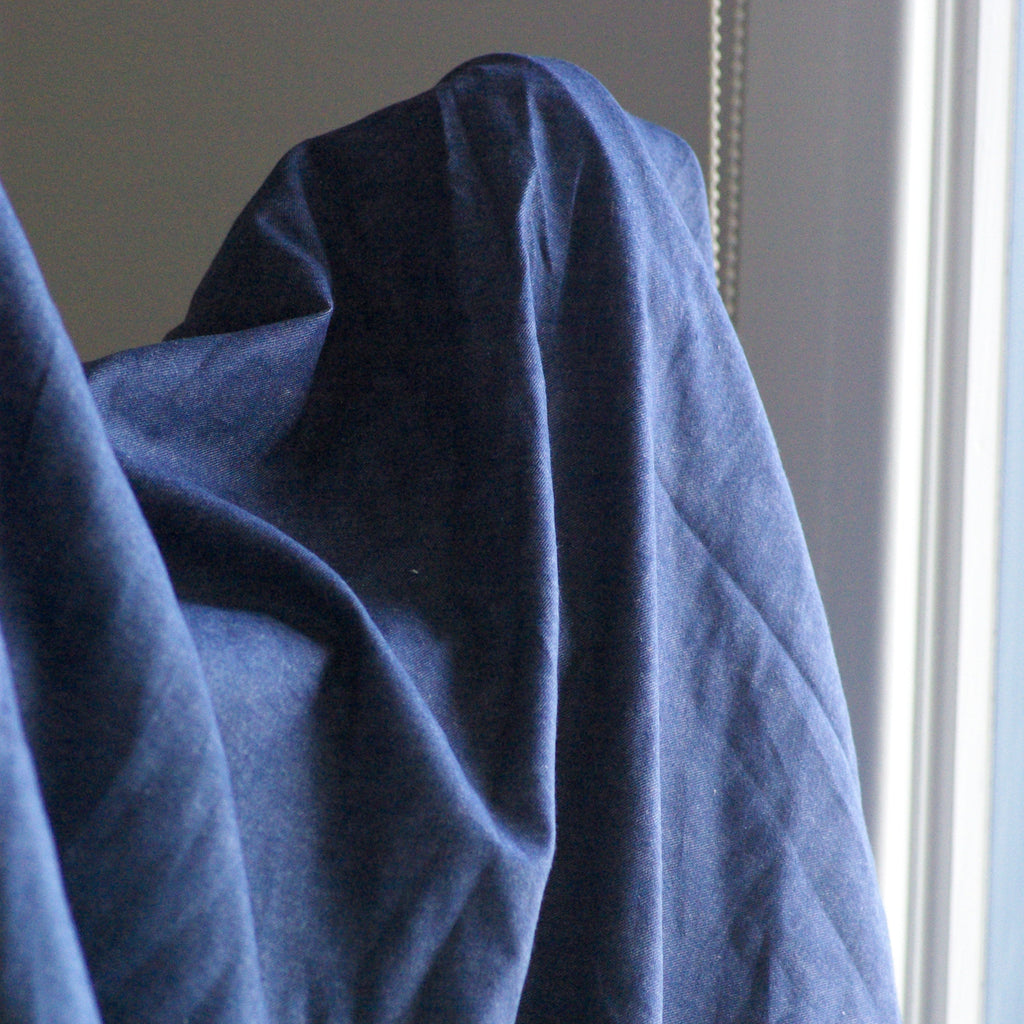 Denim Look Brushed Cotton, Navy