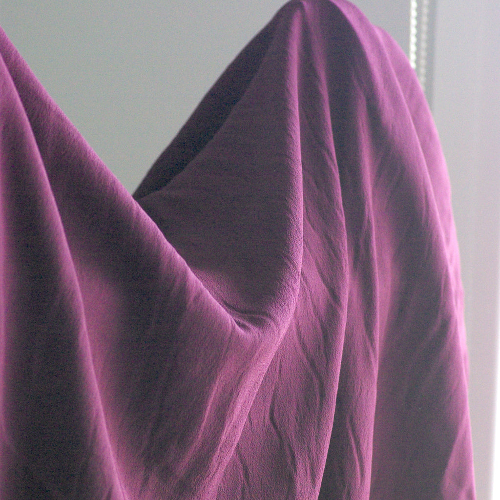 Washed Rayon Crepe, Burgundy