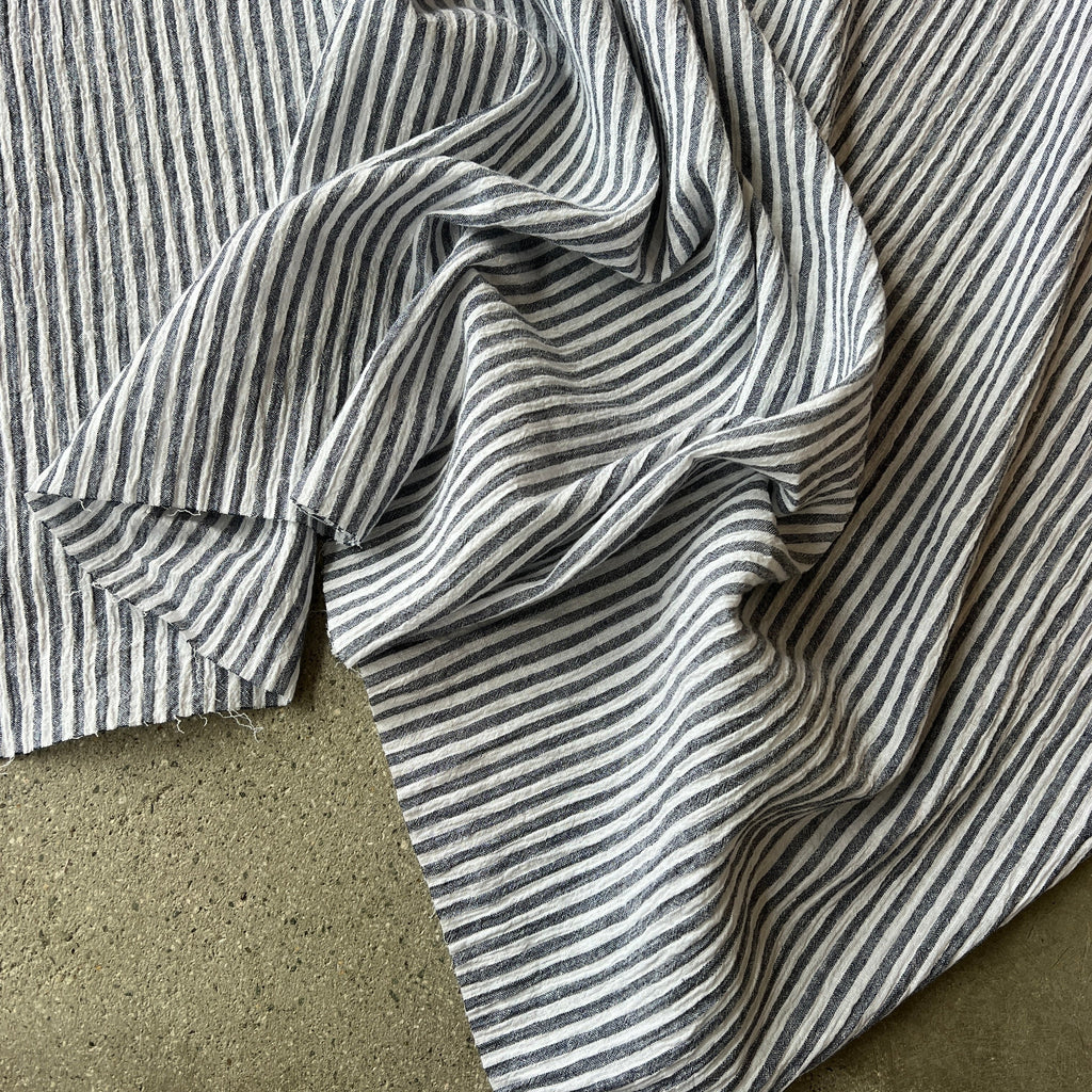 August Navy/white ticking