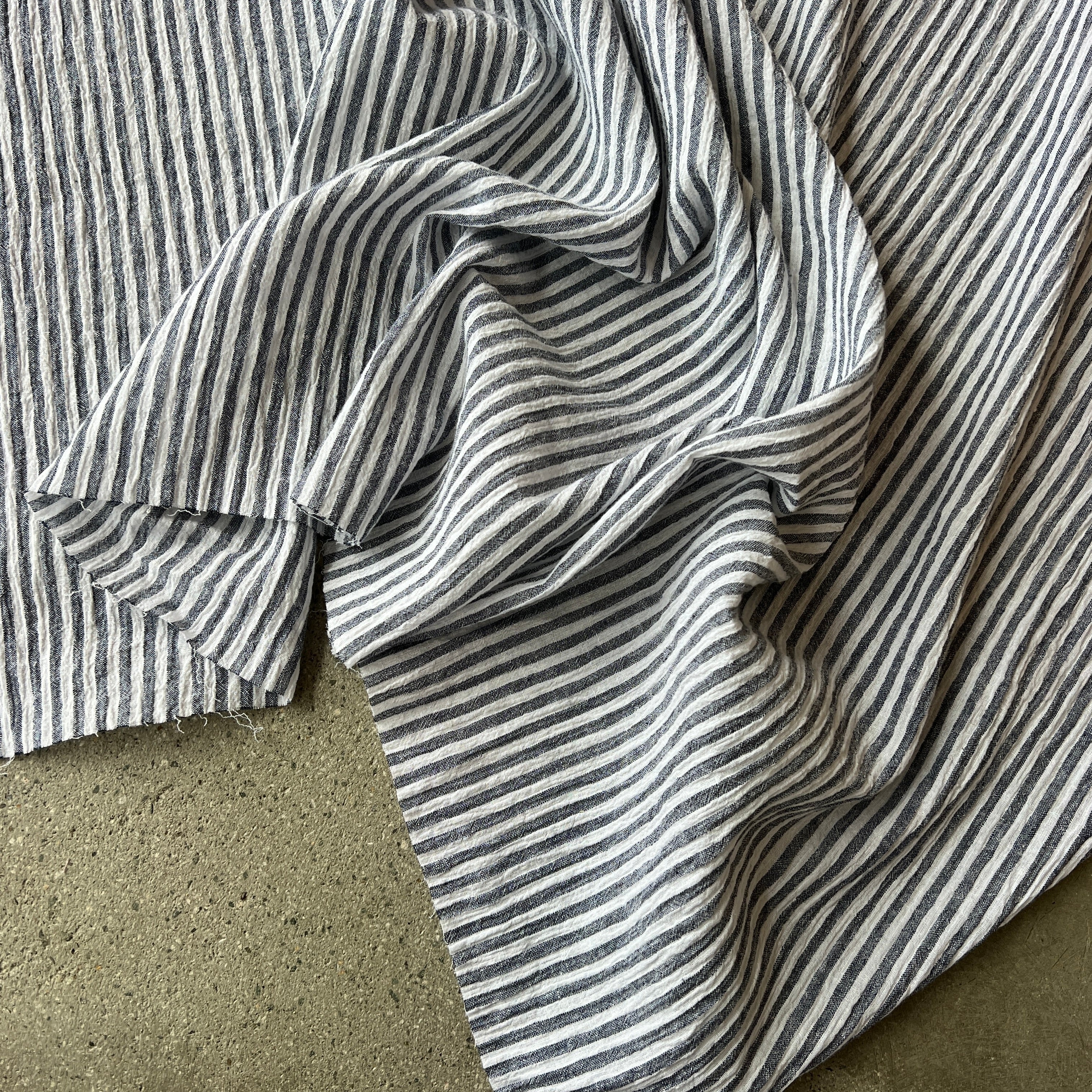 August Navy/white ticking