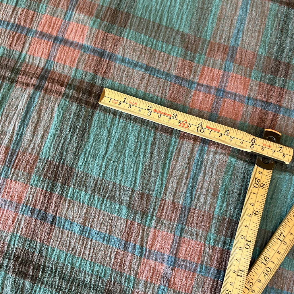 Pastel Haze Teal/salmon/cocoa madras