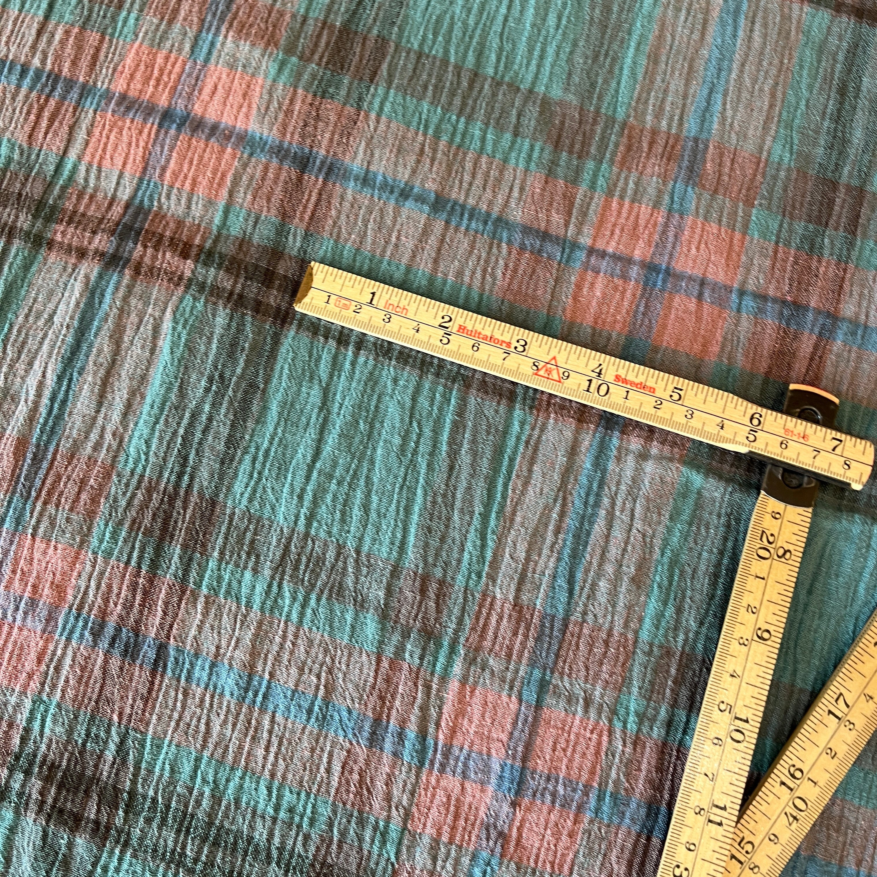 Pastel Haze Teal/salmon/cocoa madras