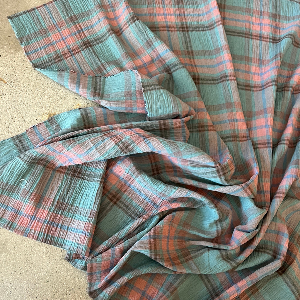 Pastel Haze Teal/salmon/cocoa madras