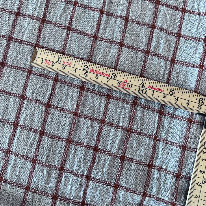 Grid Linen Silver/Rust