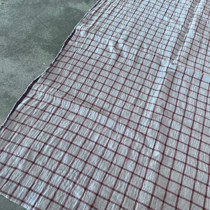 Grid Linen Silver/Rust