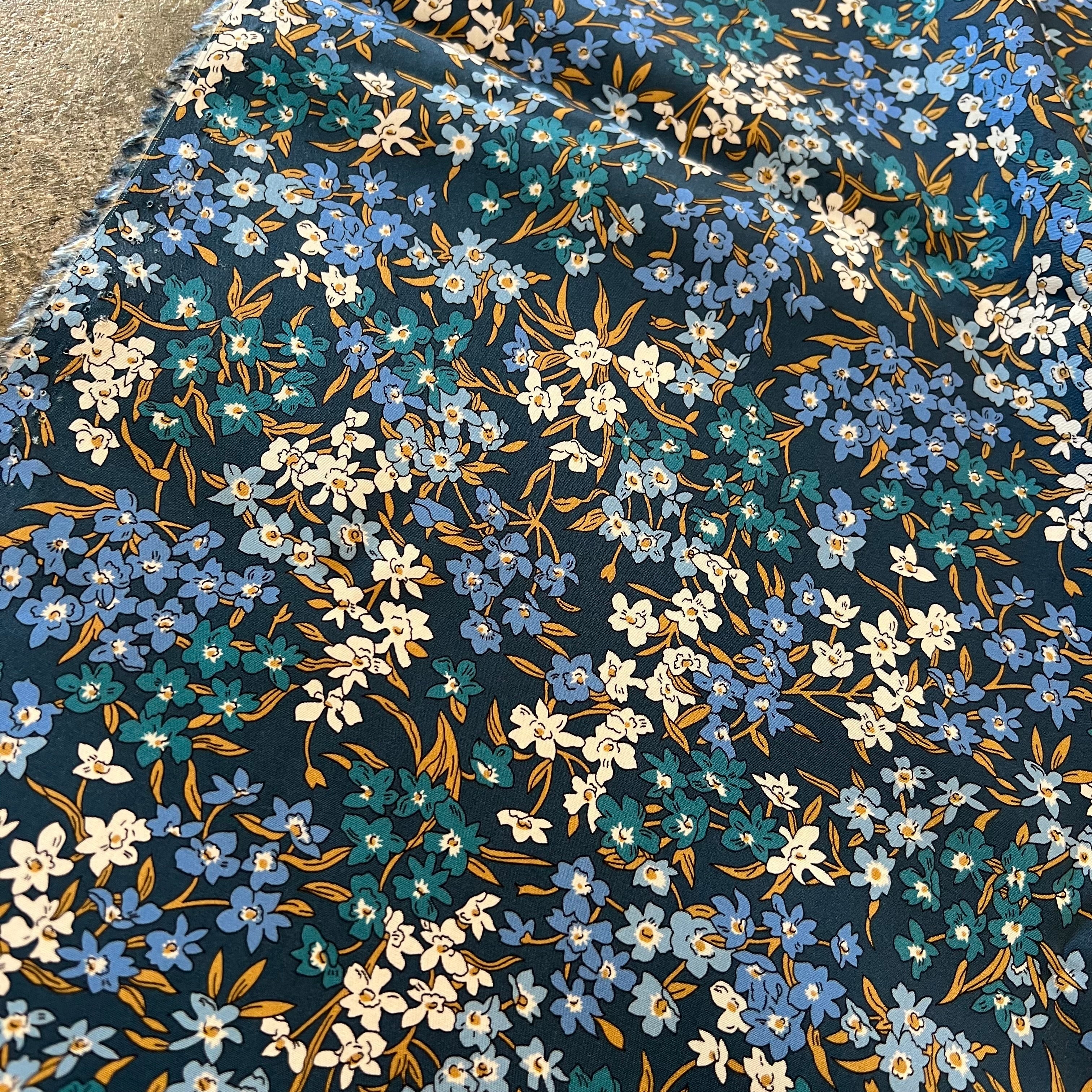 Bluebell Navy/teal/cornflower floral