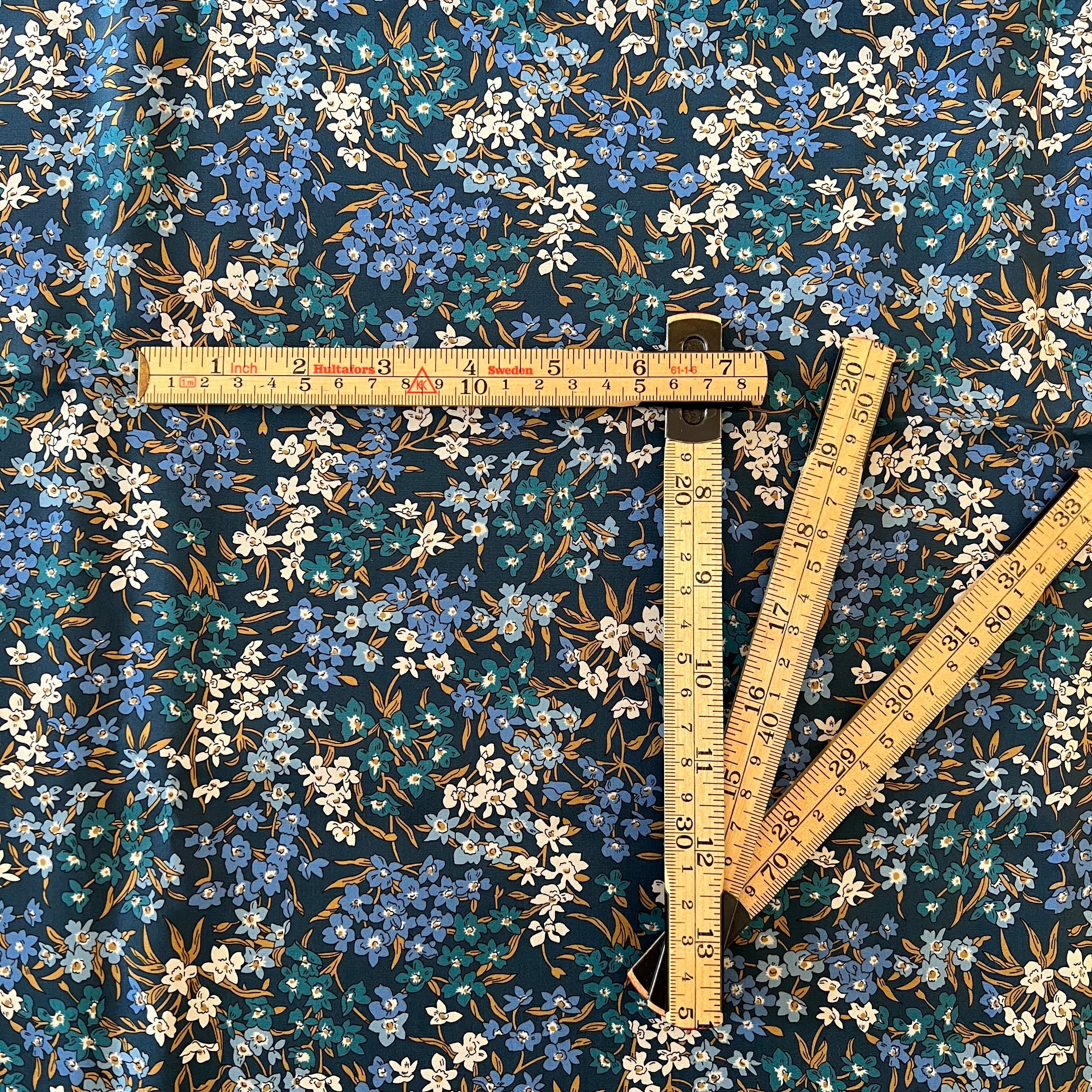Bluebell Navy/teal/cornflower floral