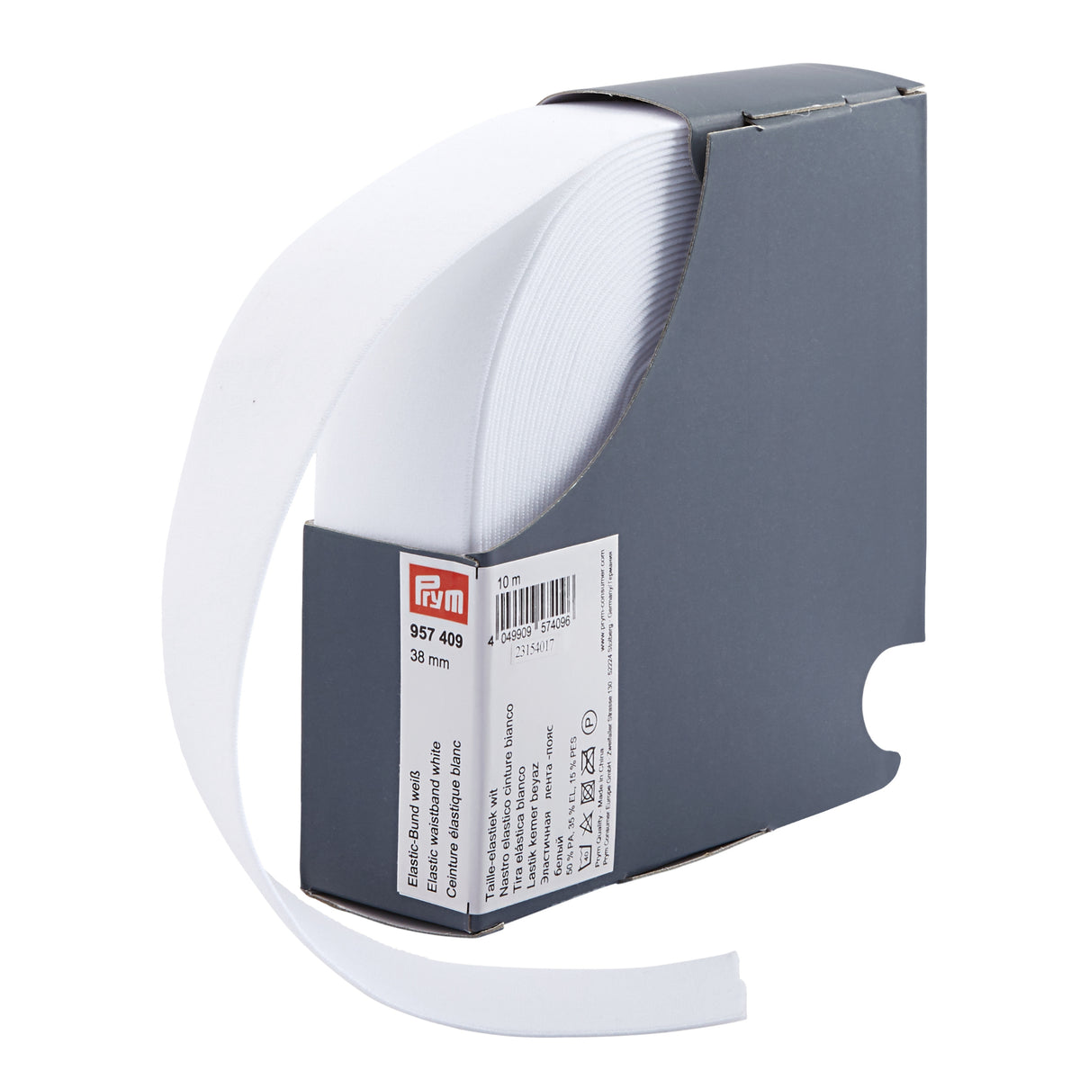 Prym Waistband Elastic 38mm White