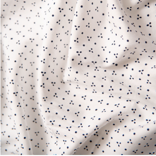 White with Navy Mini Polka Dot