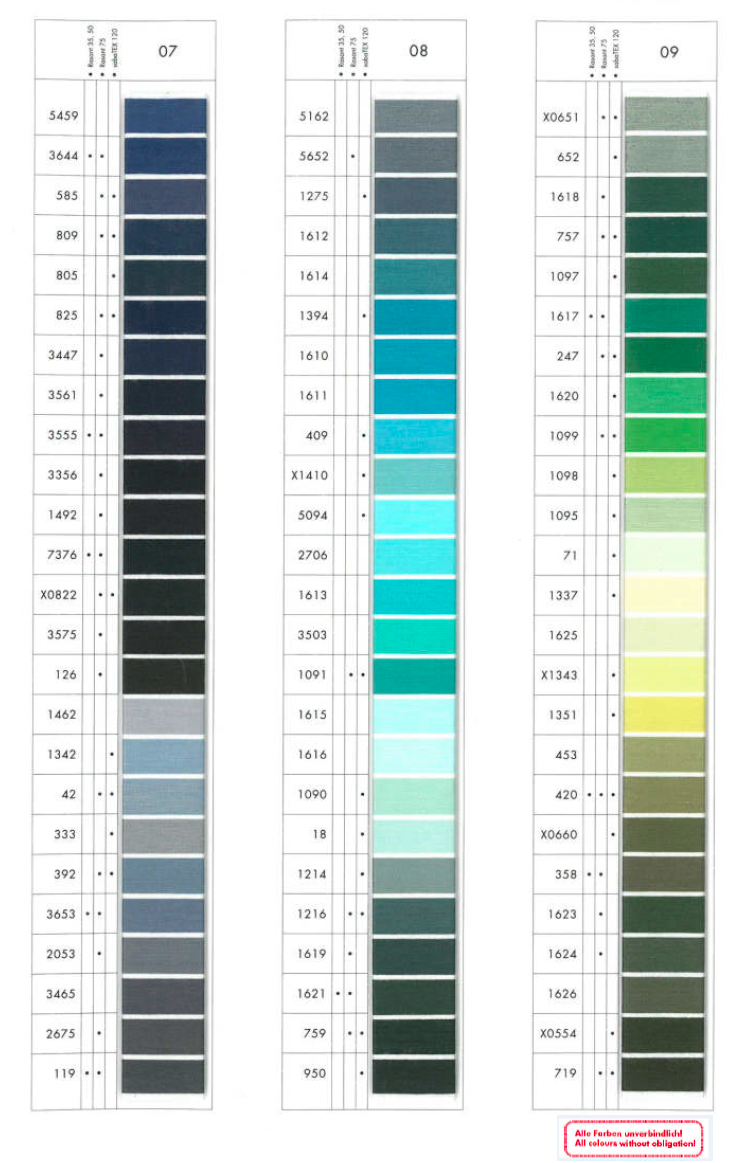Rasant 120 colour card page 3