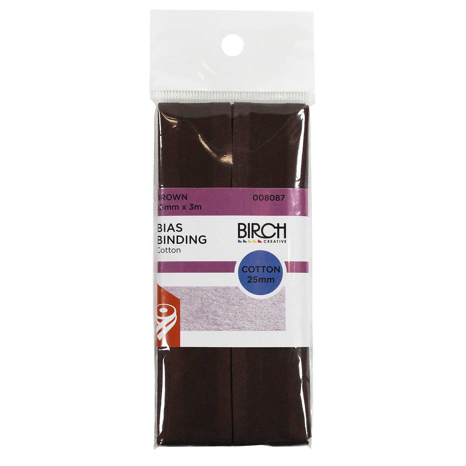 Cotton Bias Binding 25mm 3m Brown