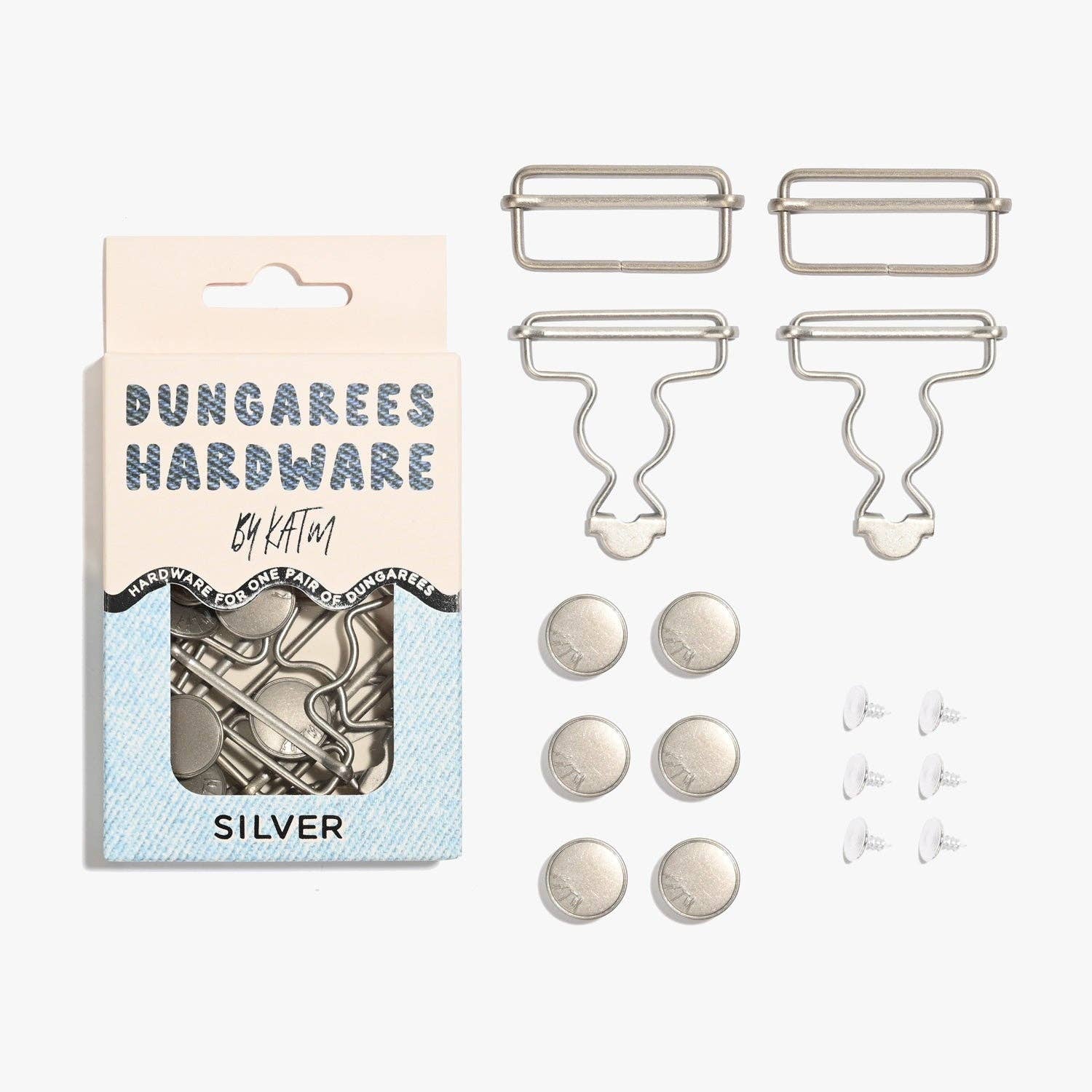 Dungarees Hardware Kit | Silver