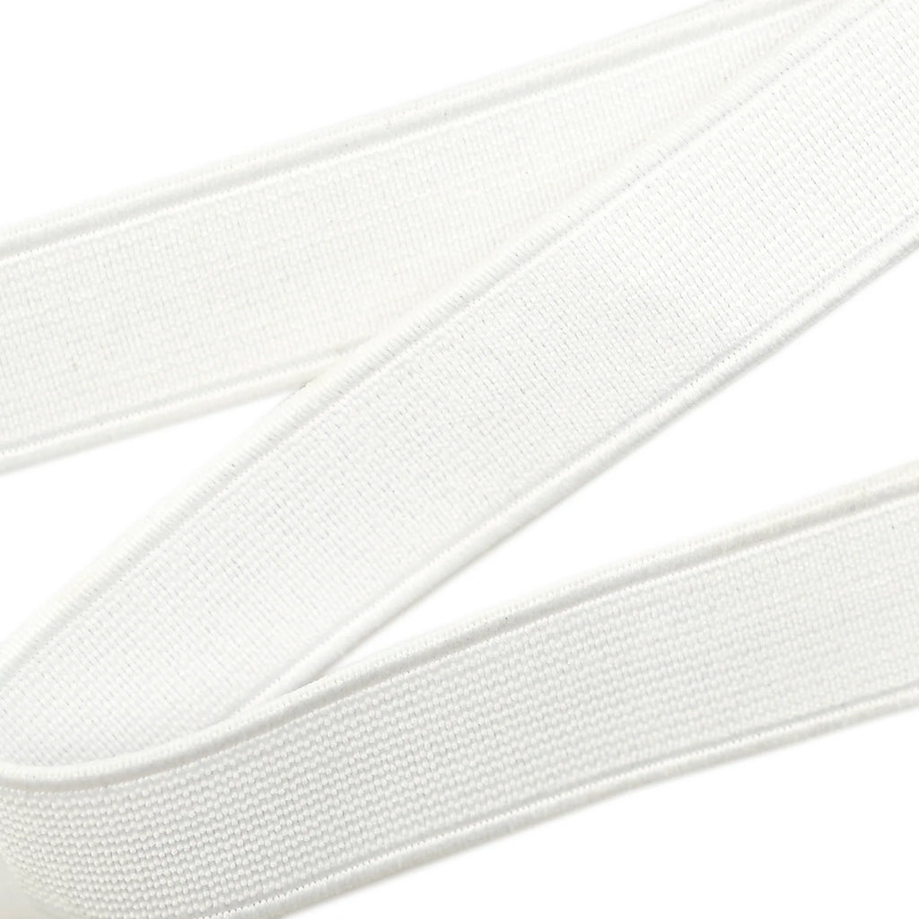 NON-ROLL WAISTBAND ELASTIC WHITE 38 mm
