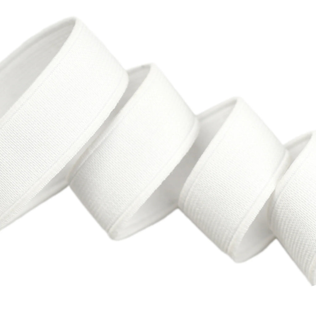 NON-ROLL WAISTBAND ELASTIC WHITE 38 mm