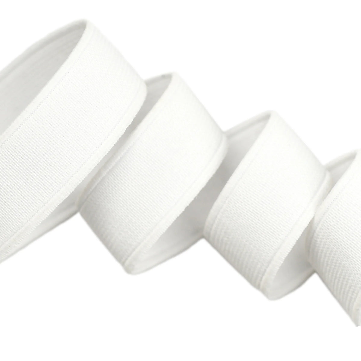NON-ROLL WAISTBAND ELASTIC WHITE 38 mm