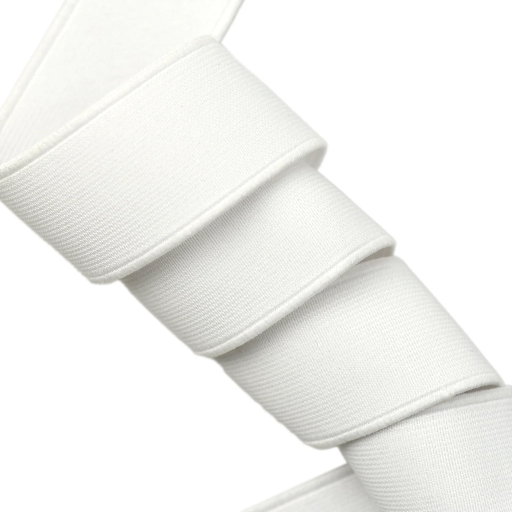NON-ROLL WAISTBAND ELASTIC WHITE 38 mm