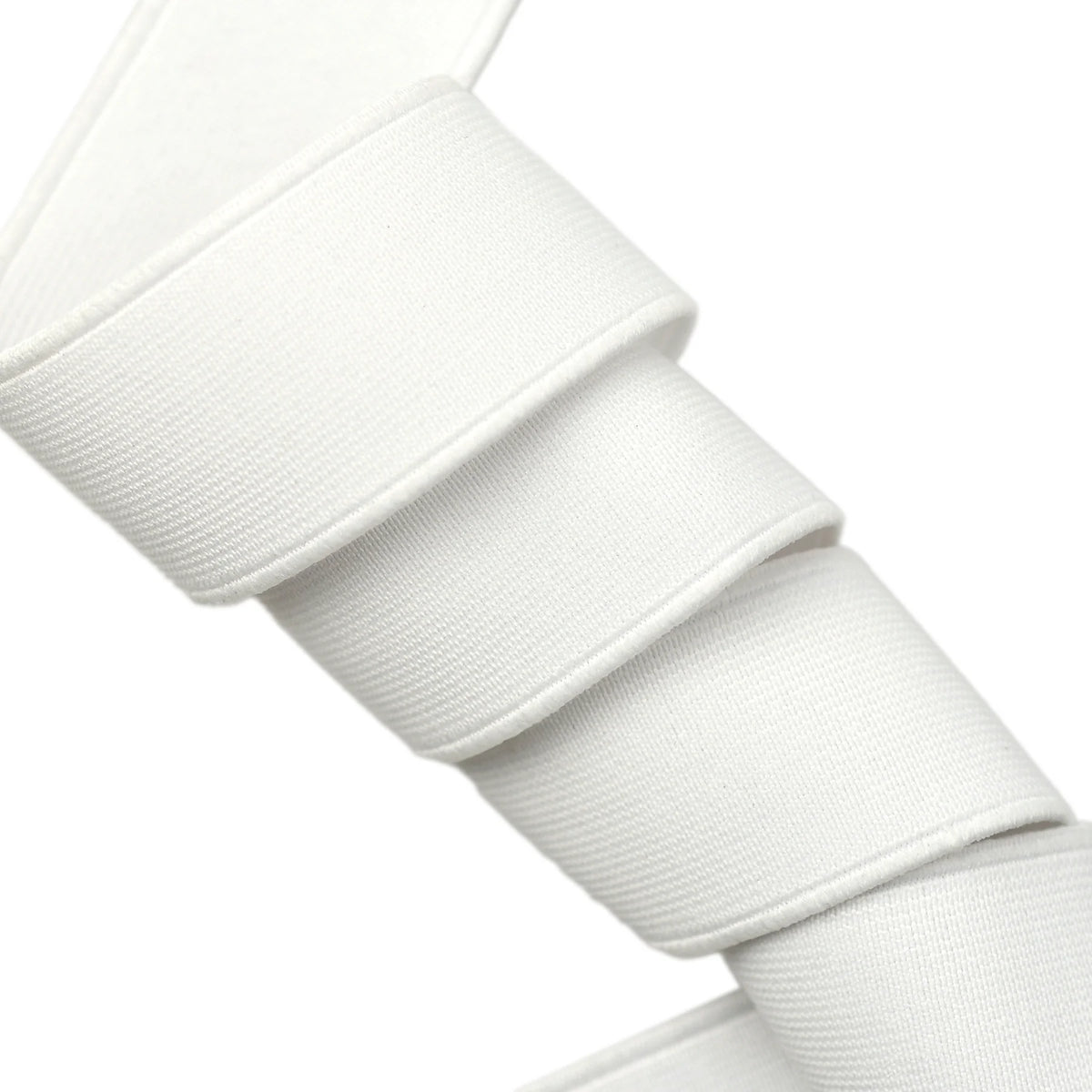 NON-ROLL WAISTBAND ELASTIC WHITE 38 mm