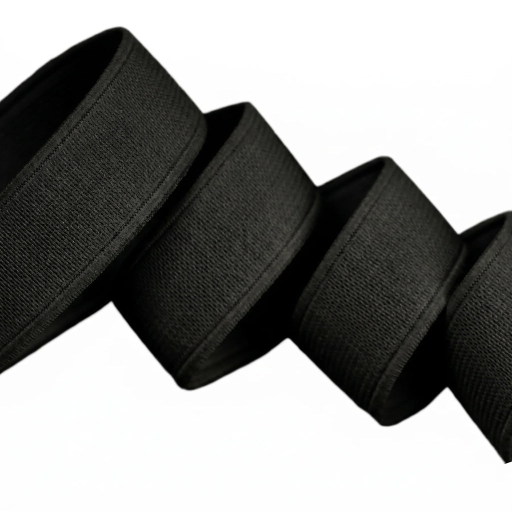 NON-ROLL WAISTBAND ELASTIC BLACK 38 mm
