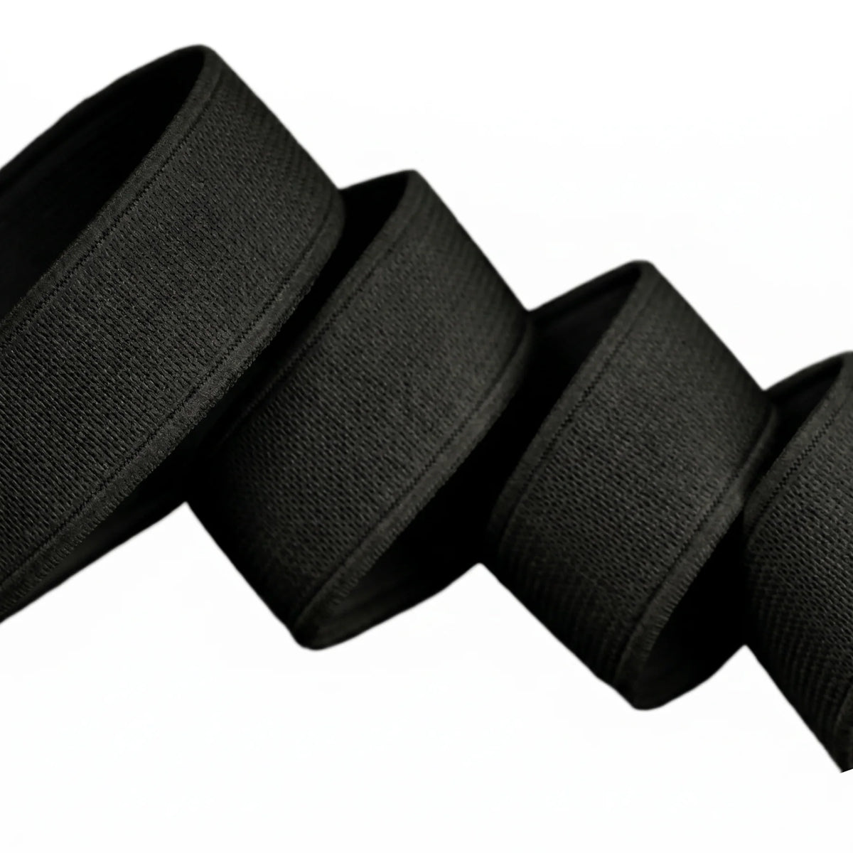 NON-ROLL WAISTBAND ELASTIC BLACK 38 mm